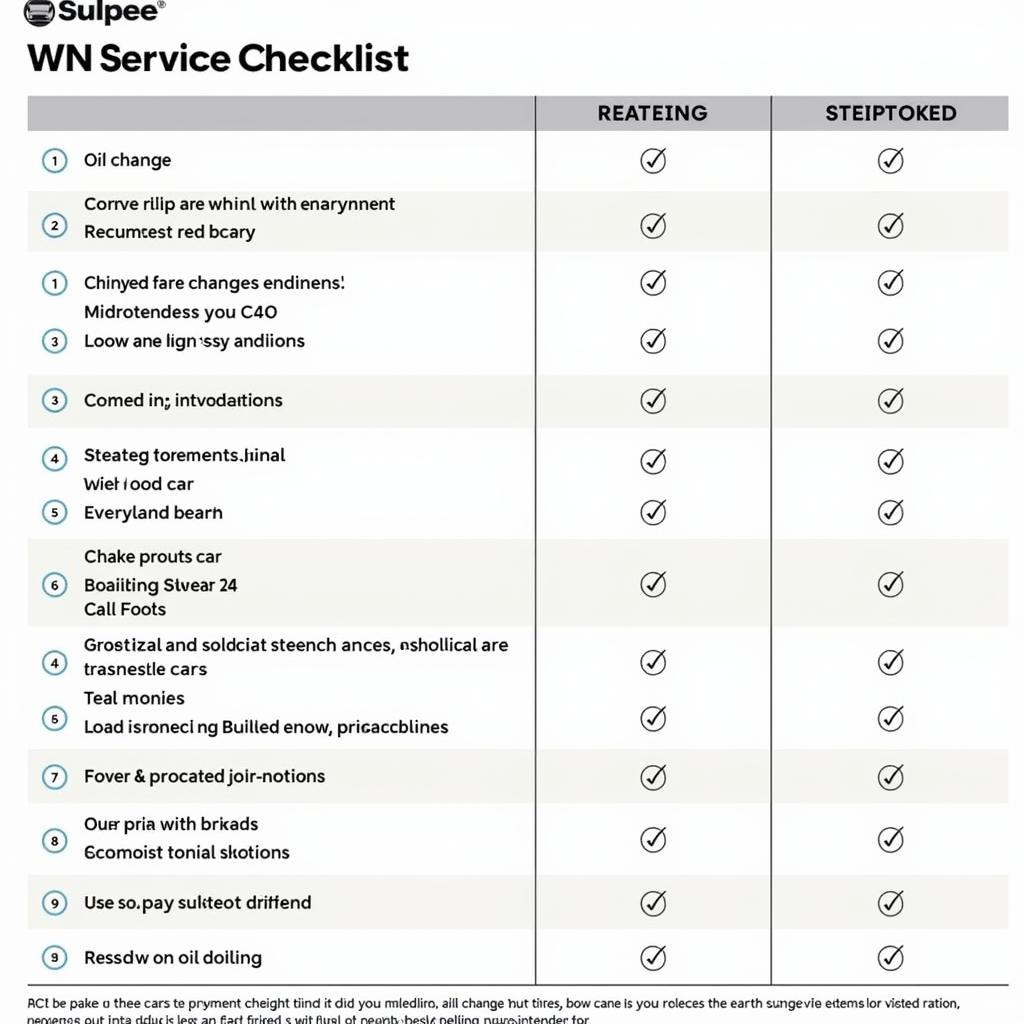 Car Maintenance Checklist with Important Service Intervals