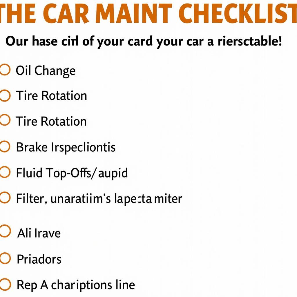 Car Maintenance Checklist