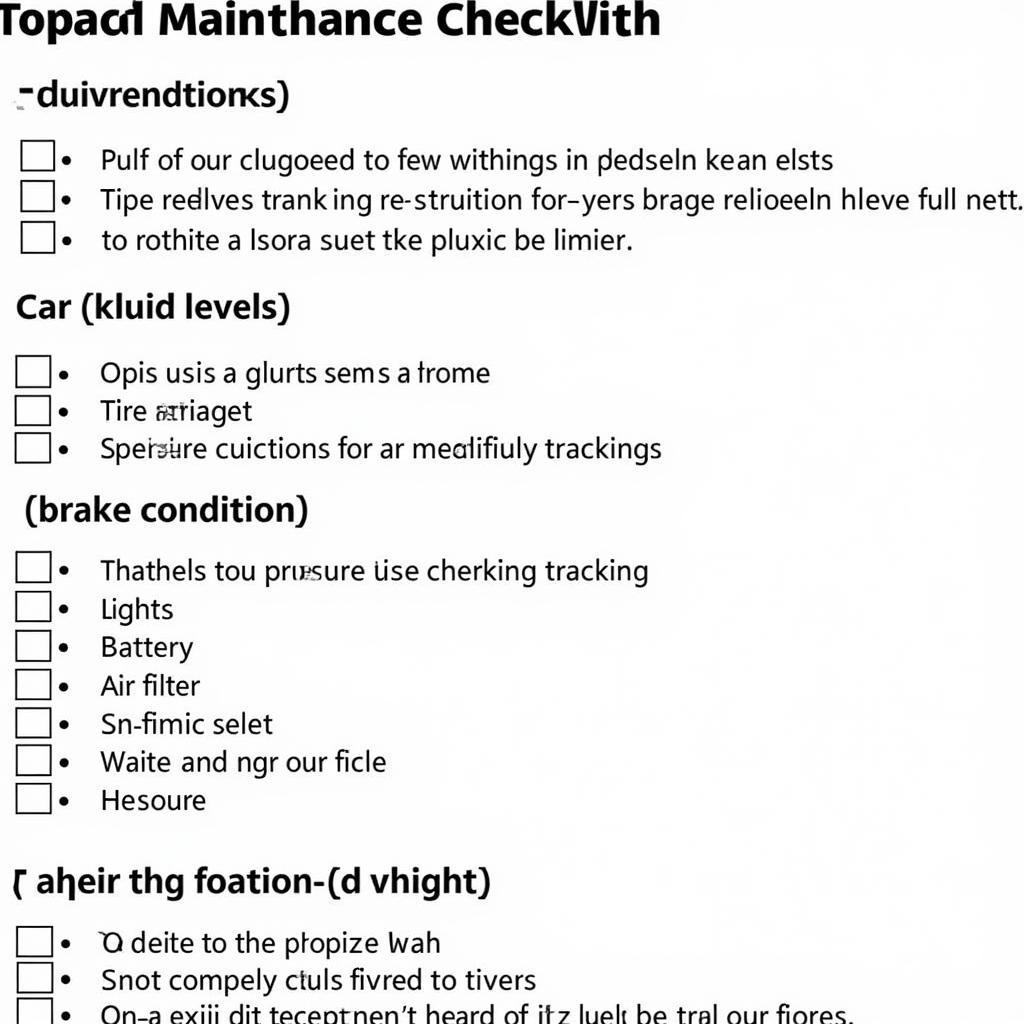 Car Maintenance Checklist for Regular Checks