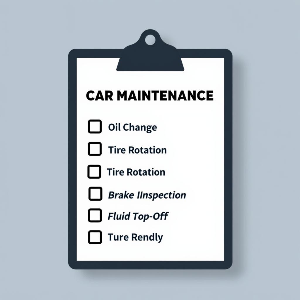 Car Maintenance Checklist on a Clipboard