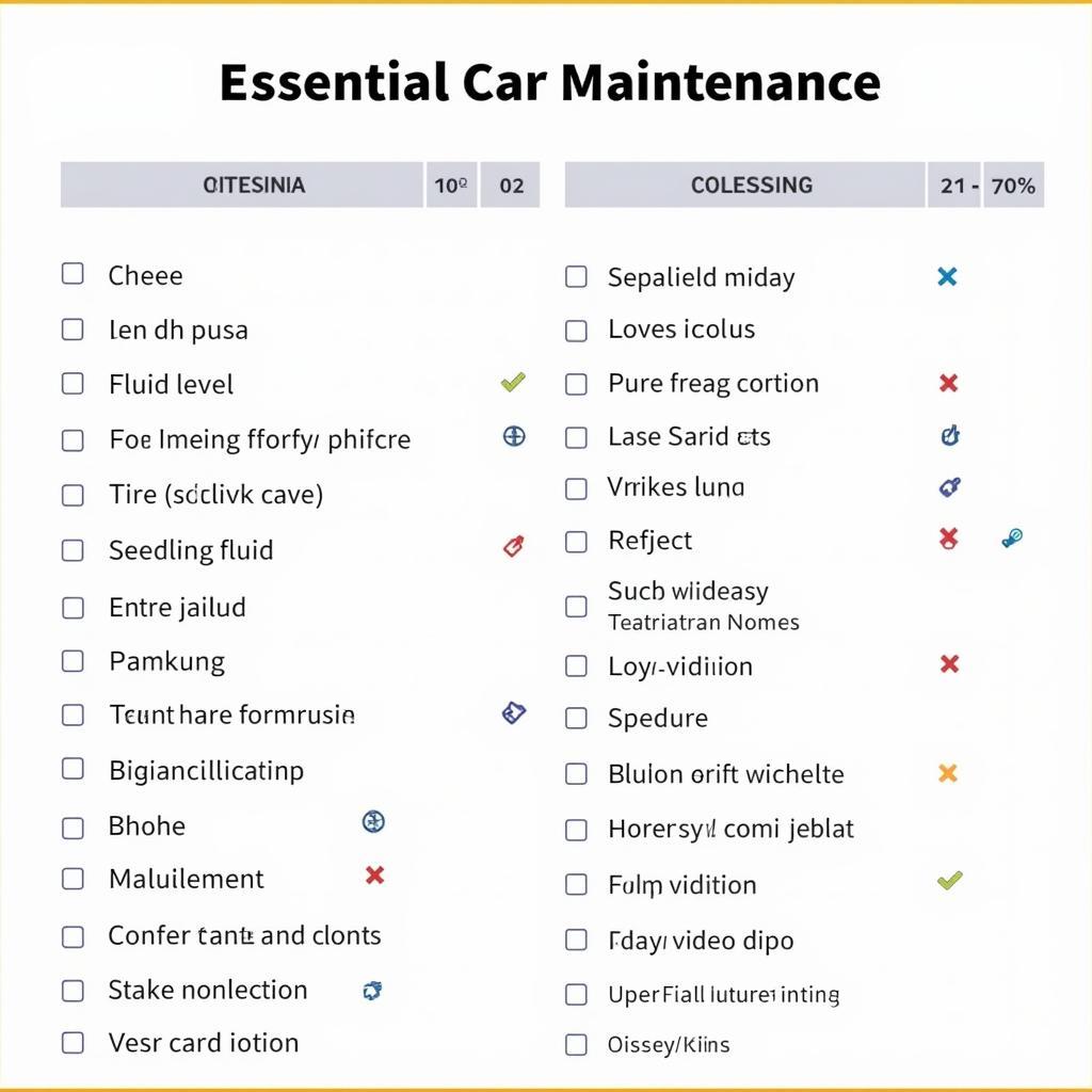 Car Maintenance Checklist