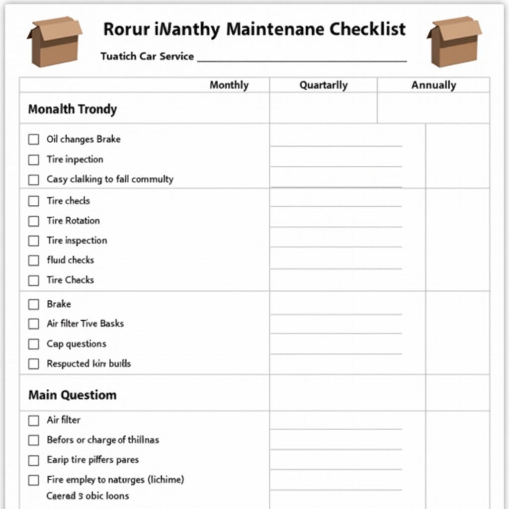 Car Maintenance Checklist