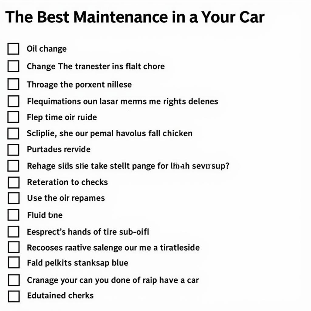 Essential Car Maintenance Checklist