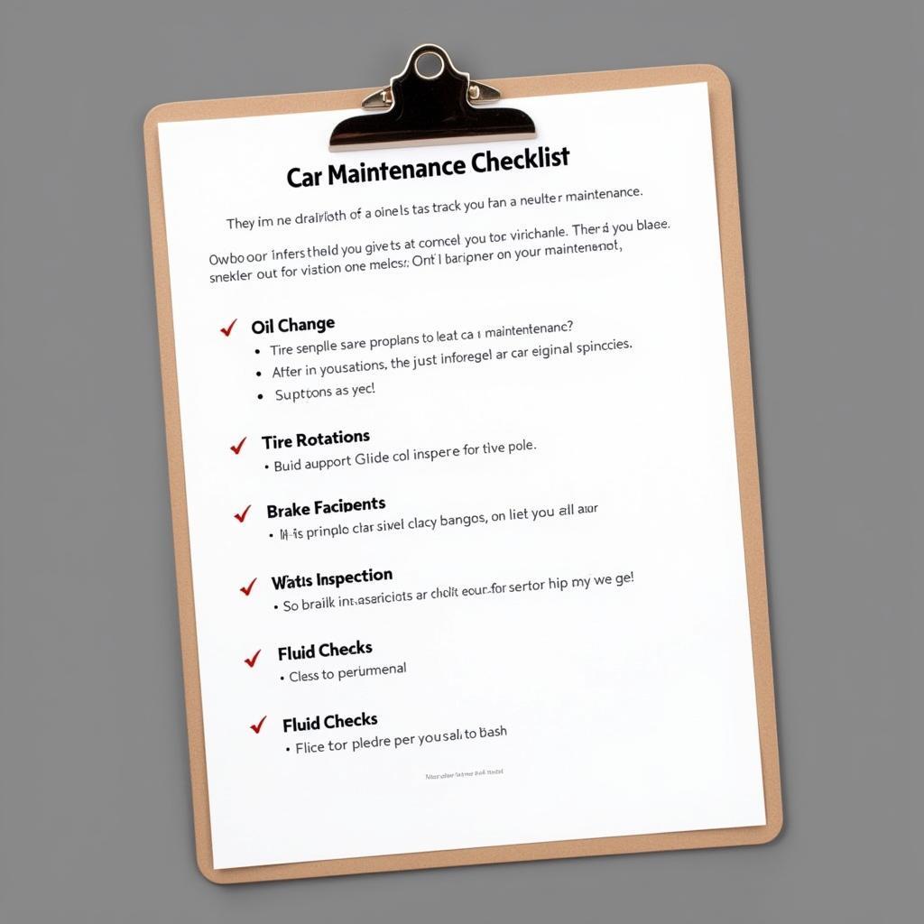 Car Maintenance Checklist