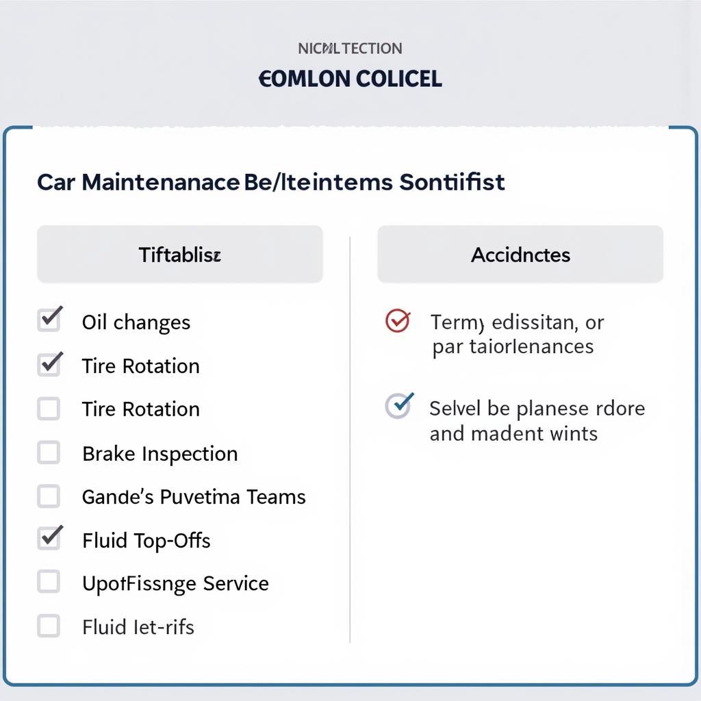 Car Maintenance Checklist