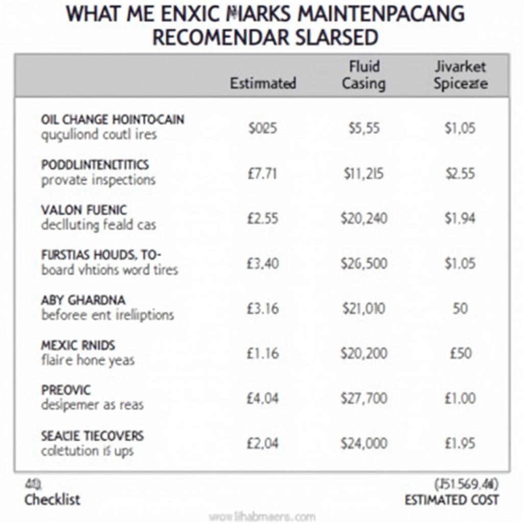 Car Maintenance Checklist