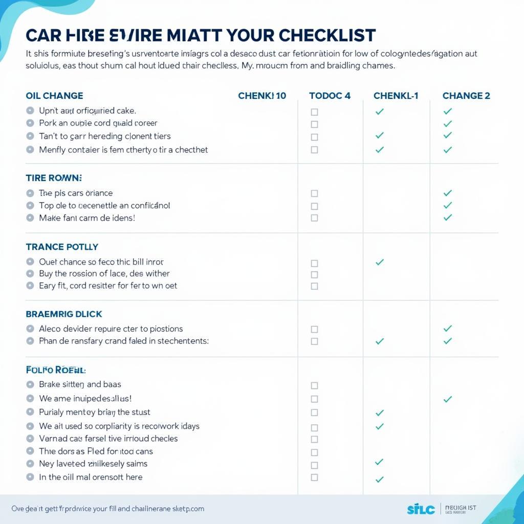 Car Maintenance Checklist 98531