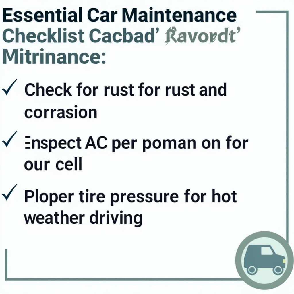 Car Maintenance Checklist for Carlsbad Climate