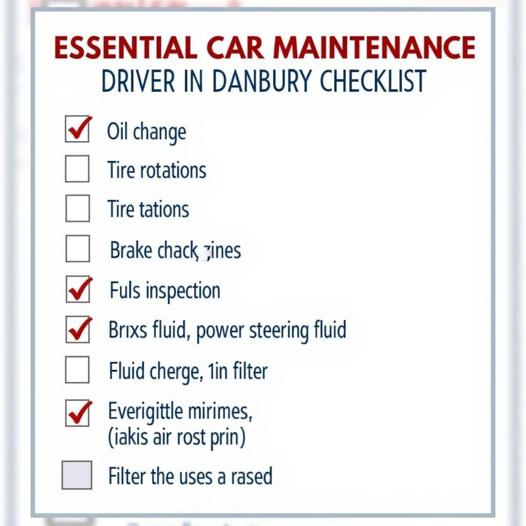 Car Maintenance Checklist for Danbury Drivers