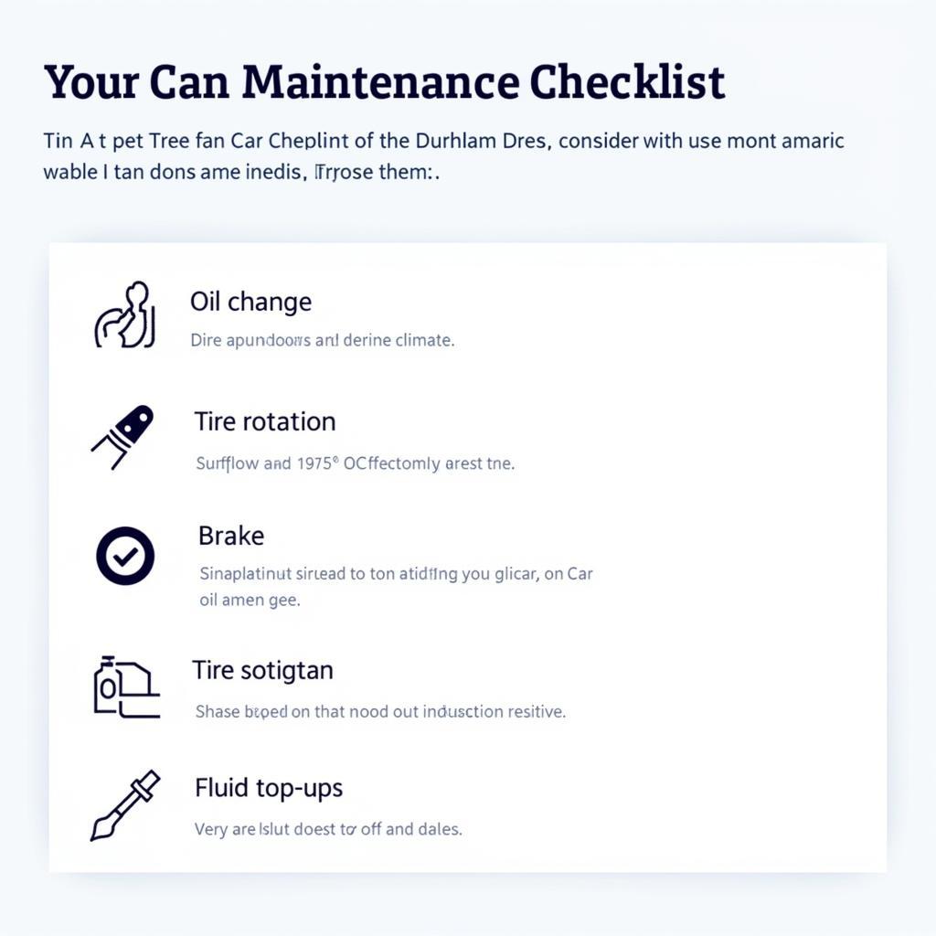 Car Maintenance Checklist Durham