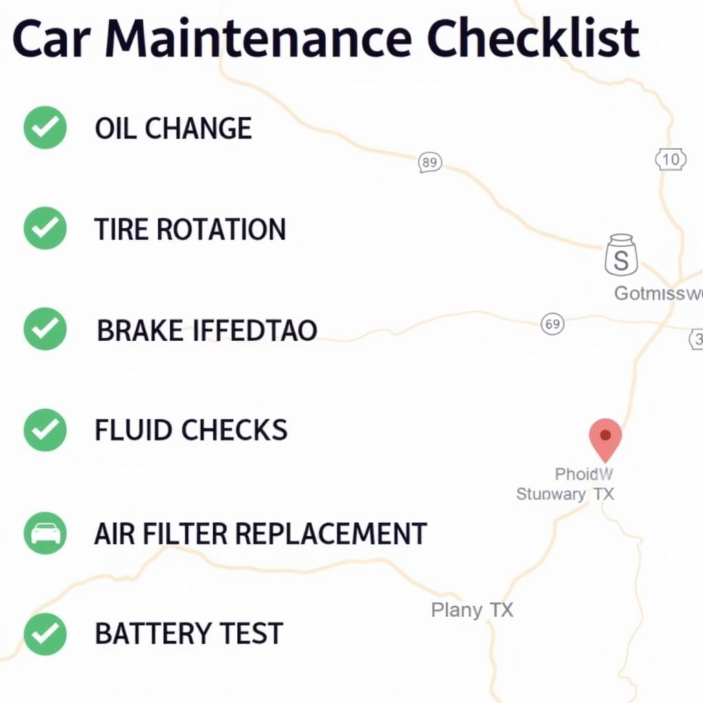 Car Maintenance Checklist Plano TX