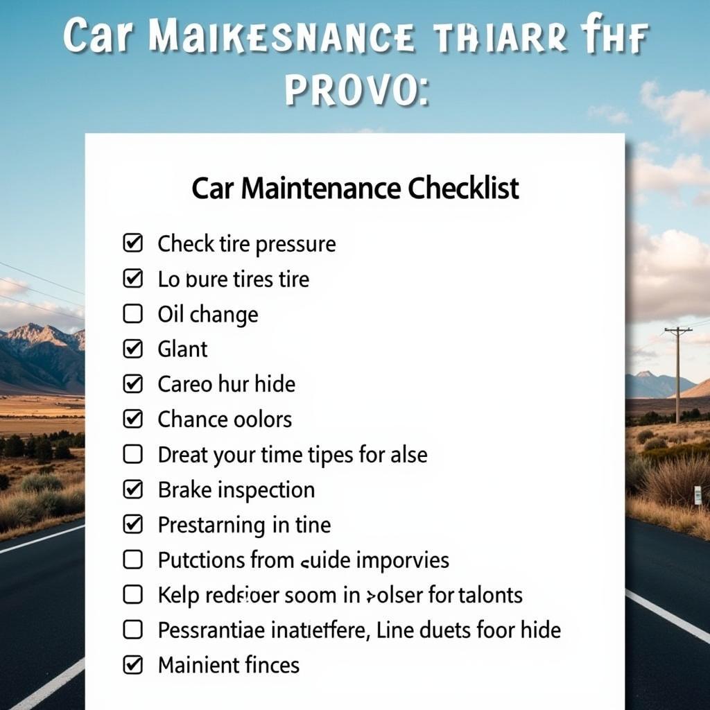 Car Maintenance Checklist for Provo Drivers