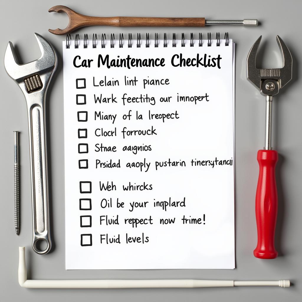 Car Maintenance Checklist and Tools