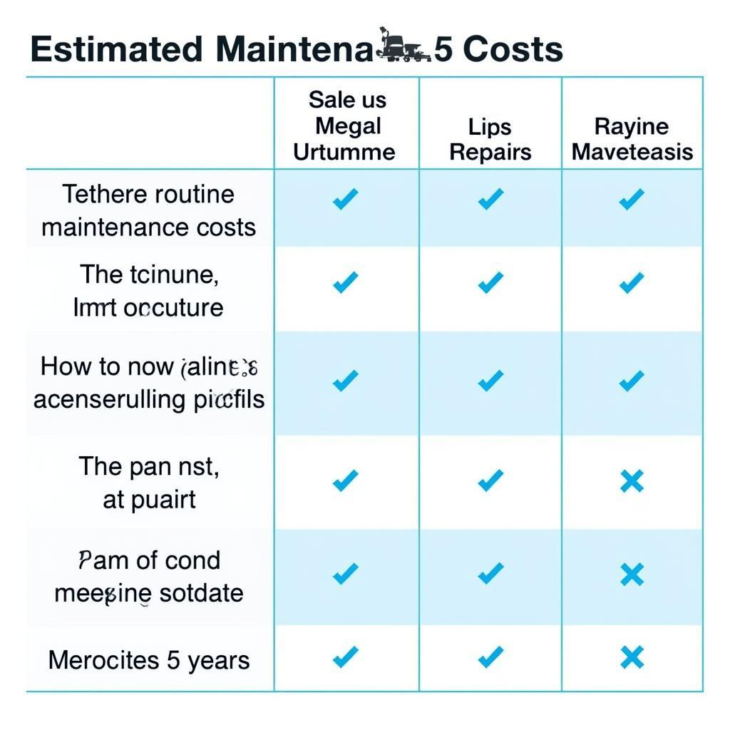 Creating a Car Maintenance Comparison Chart