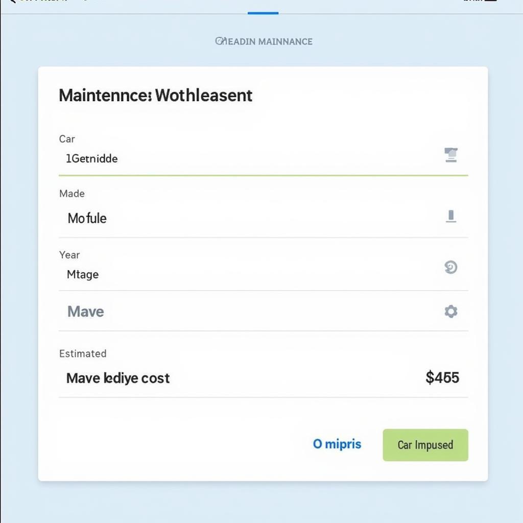 Car Maintenance Cost Calculator