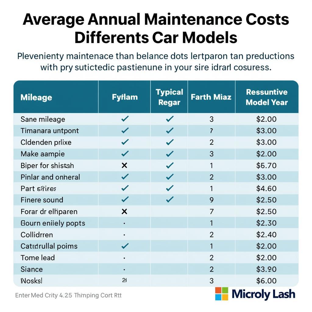 Car Maintenance Costs by Model: A Comparative Chart