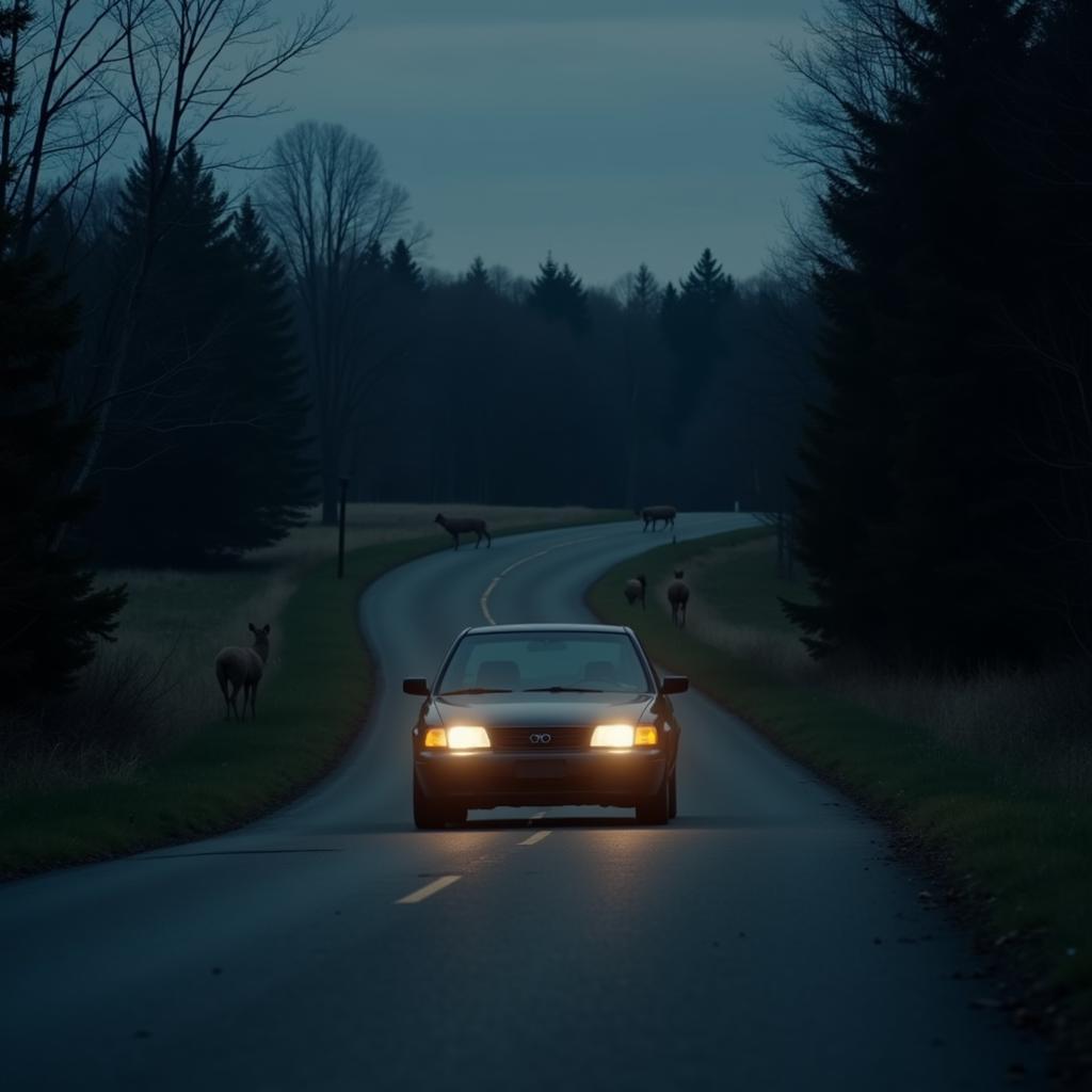 Preparing for wildlife encounters while driving in the countryside