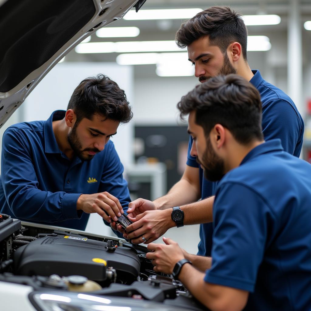 Students Learning in a Car Maintenance Course in Dubai