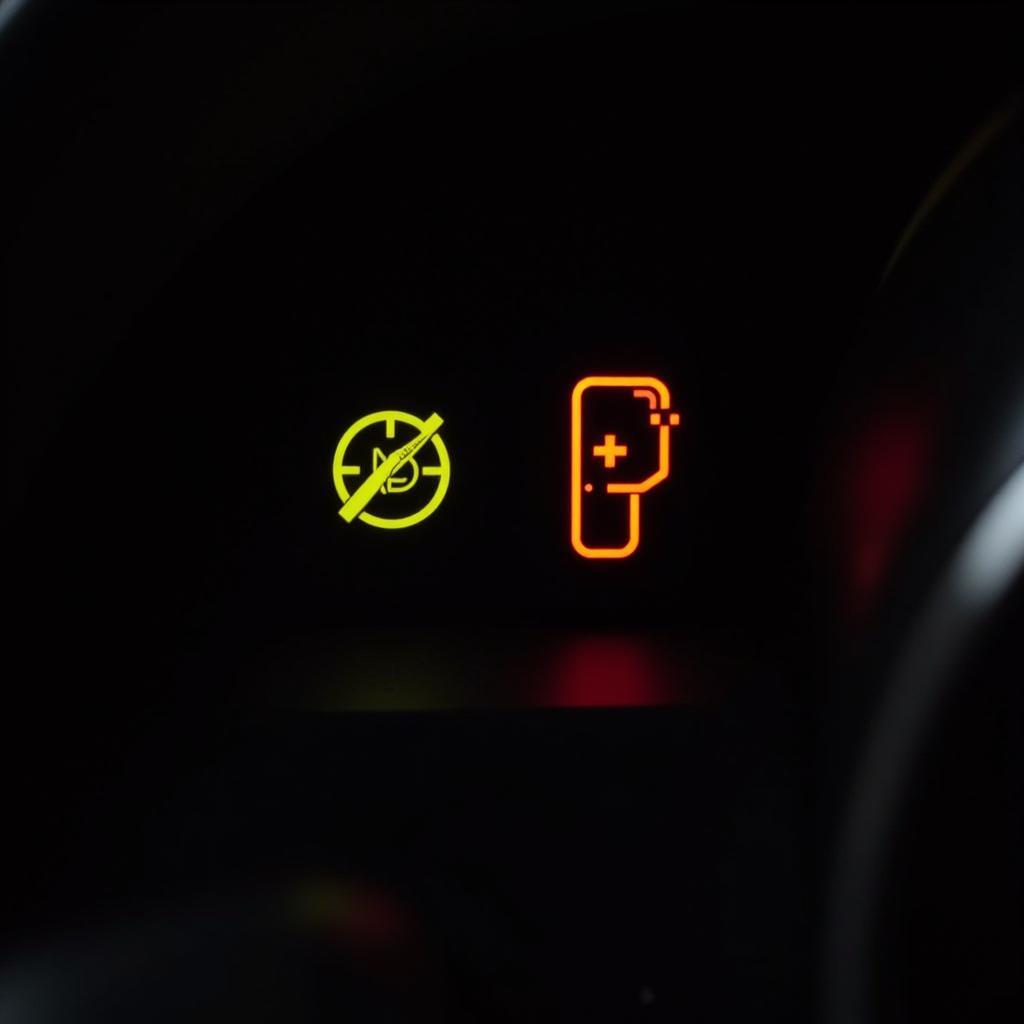 Car Maintenance Icons on Dashboard Display