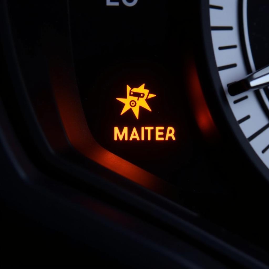 Car Maintenance Light Illuminated on Dashboard