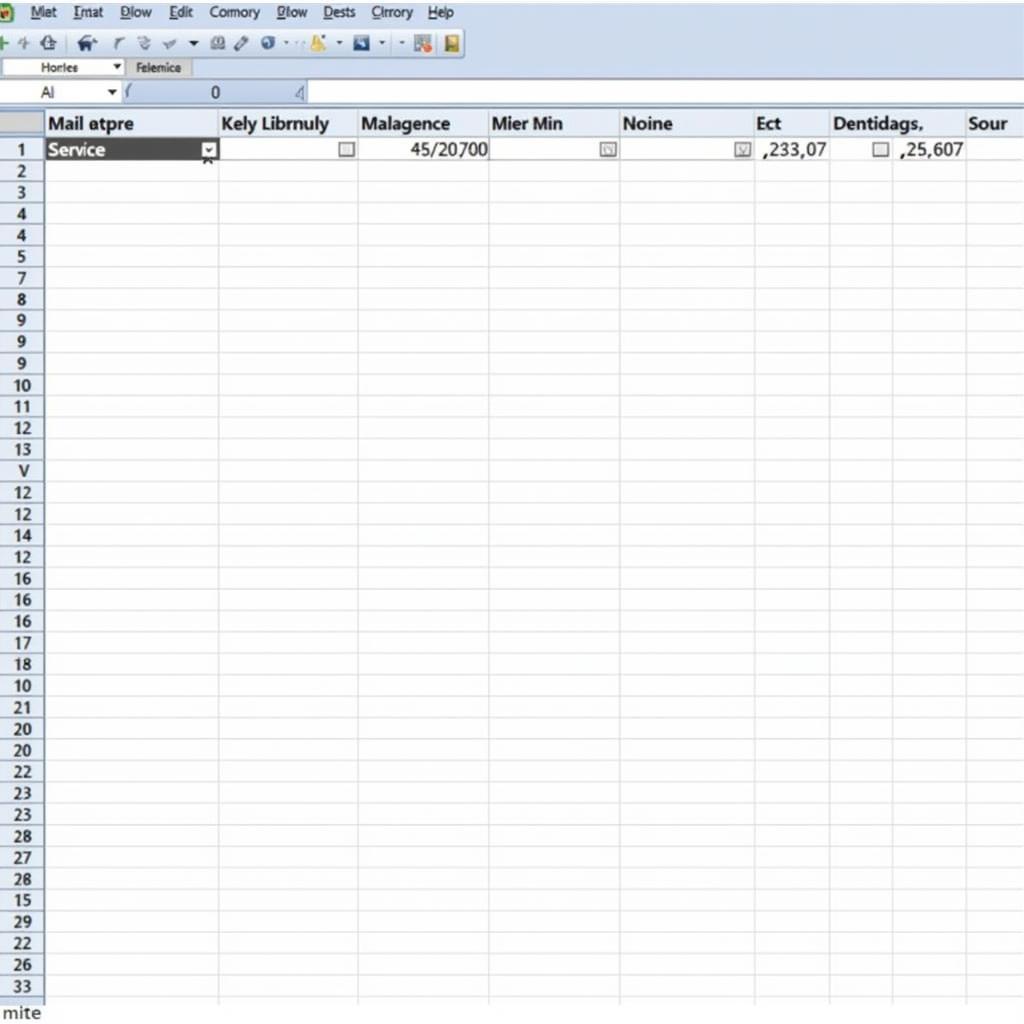 Example of a Car Maintenance Log Spreadsheet