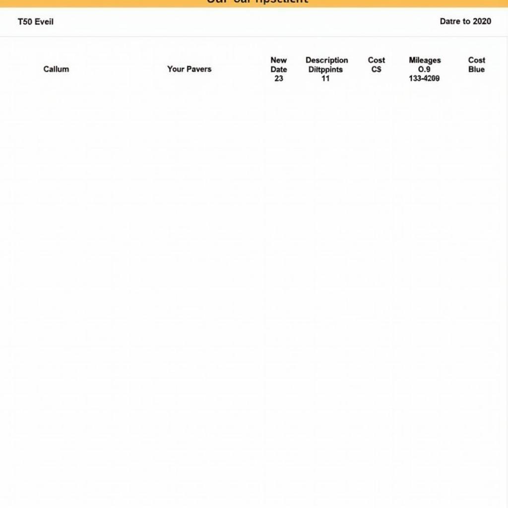 Car Maintenance Log Template Excel Screenshot