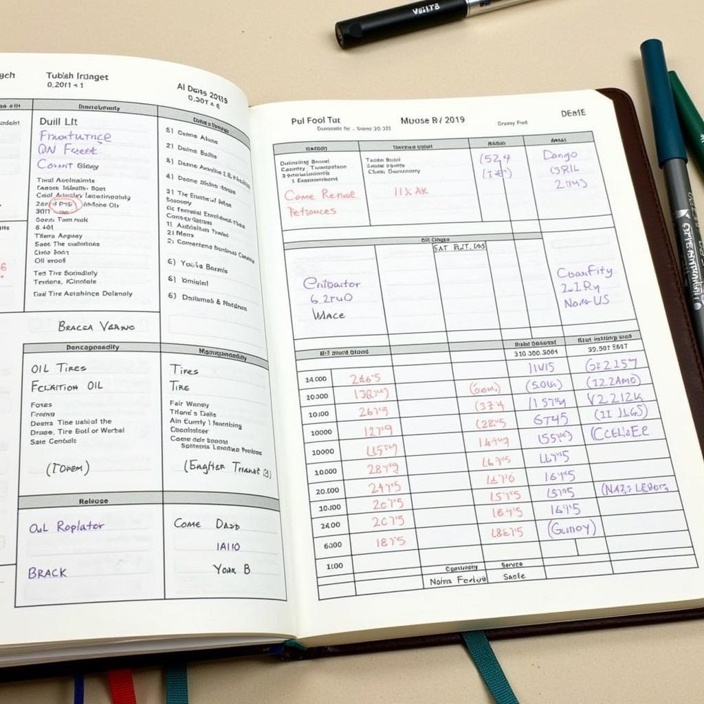 Car Maintenance Records Logbook