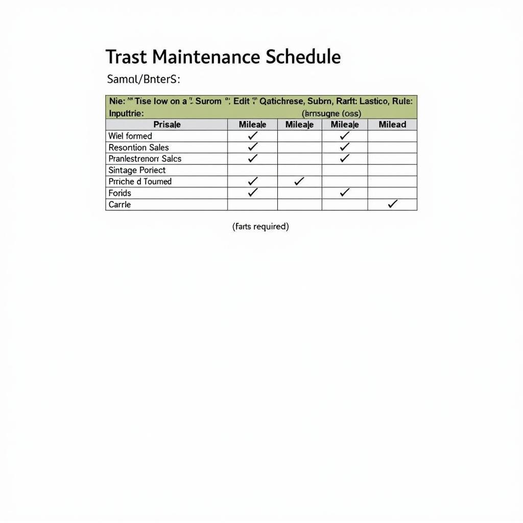 Car Maintenance Schedule Example