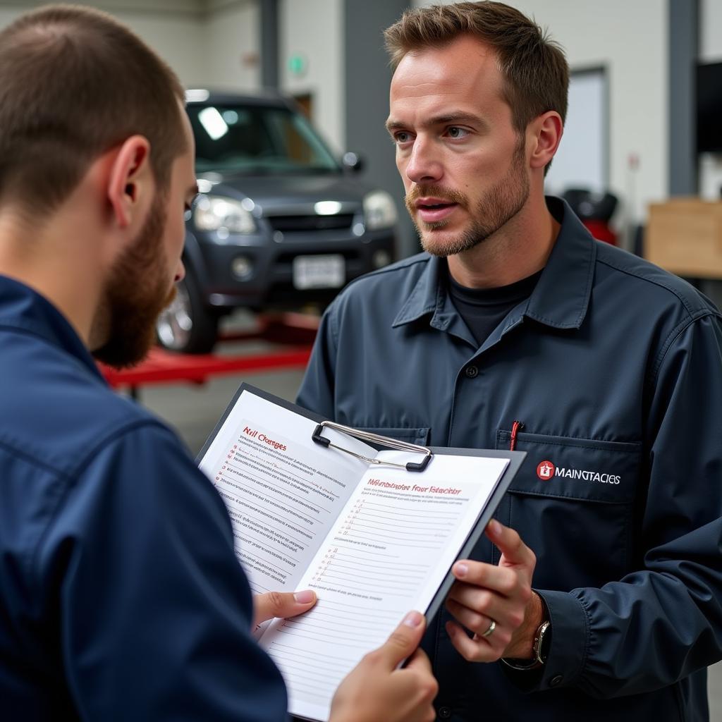 Car Maintenance Schedule - Mechanic Reviewing Checklist