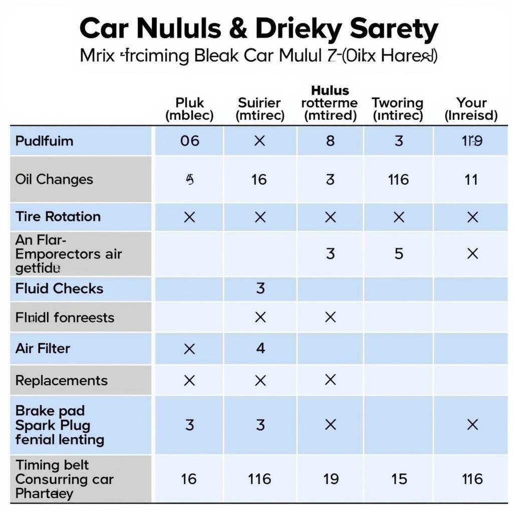 Car Maintenance Schedule Chart