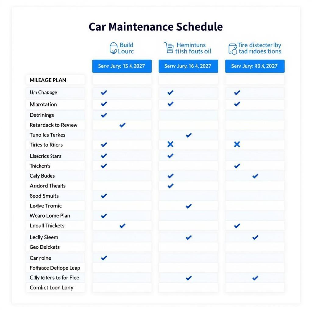 Car Maintenance Schedule Checklist