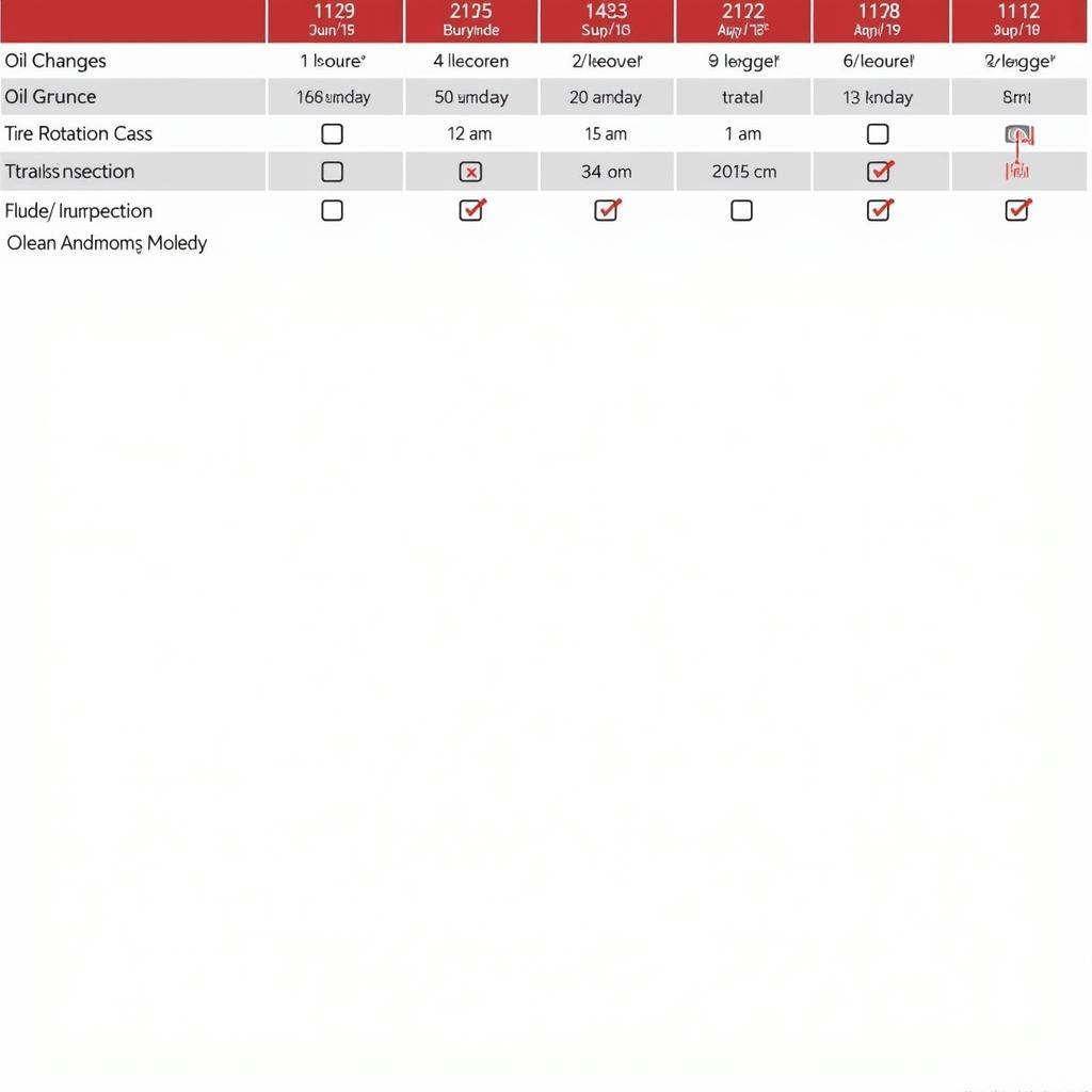 Car Maintenance Schedule Checklist