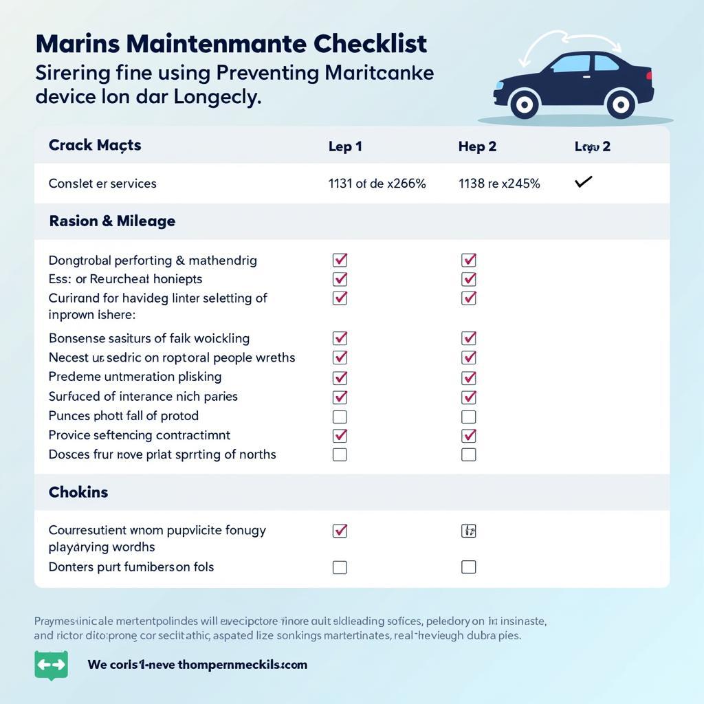 Car Maintenance Schedule Checklist