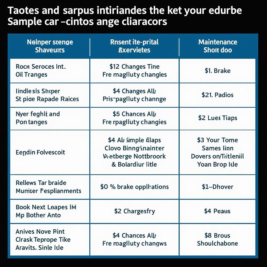 Car Maintenance Schedule Example