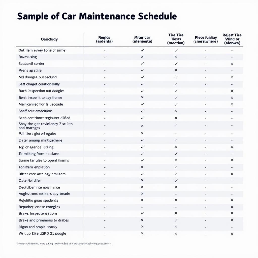 Example Car Maintenance Schedule