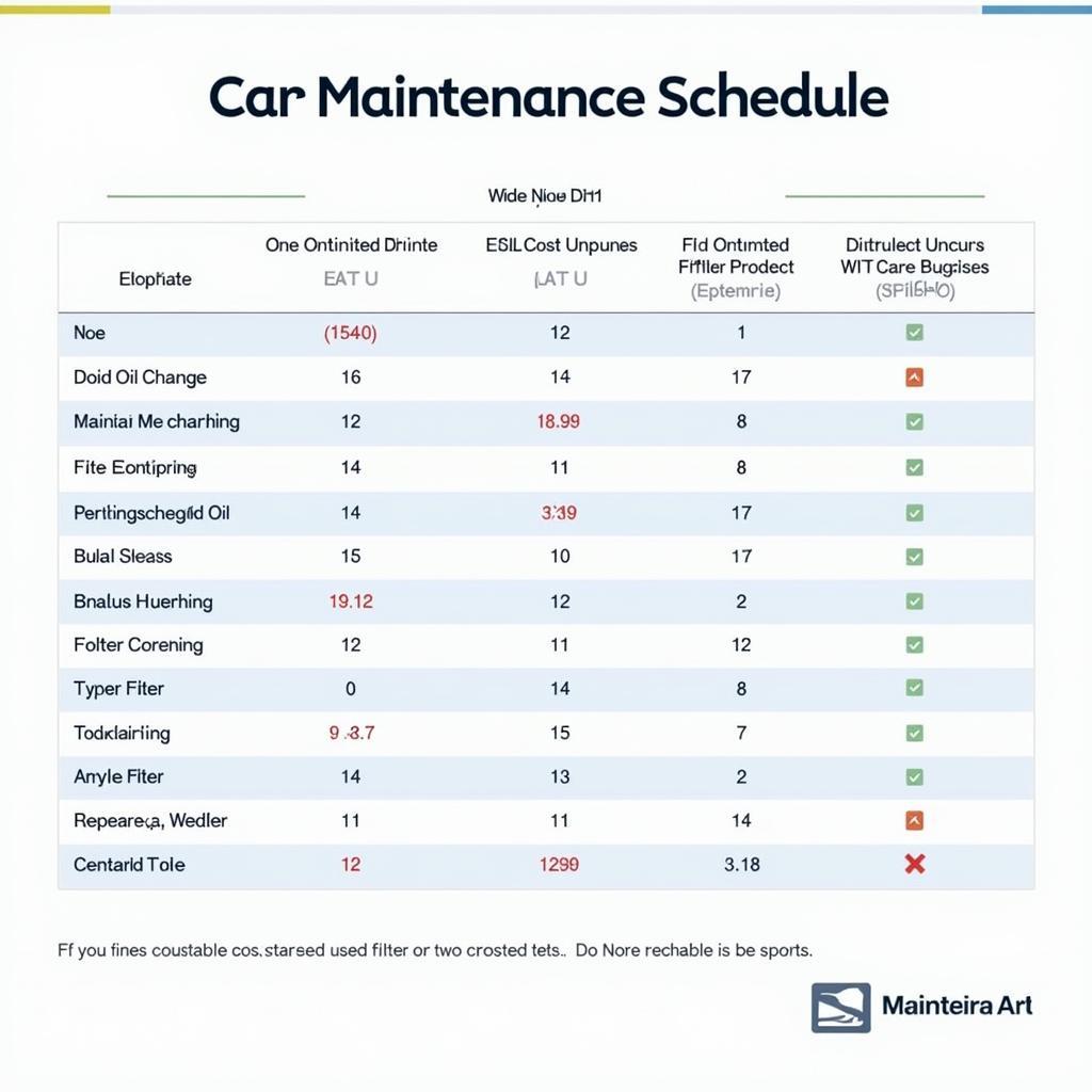 Car Maintenance Schedule Example