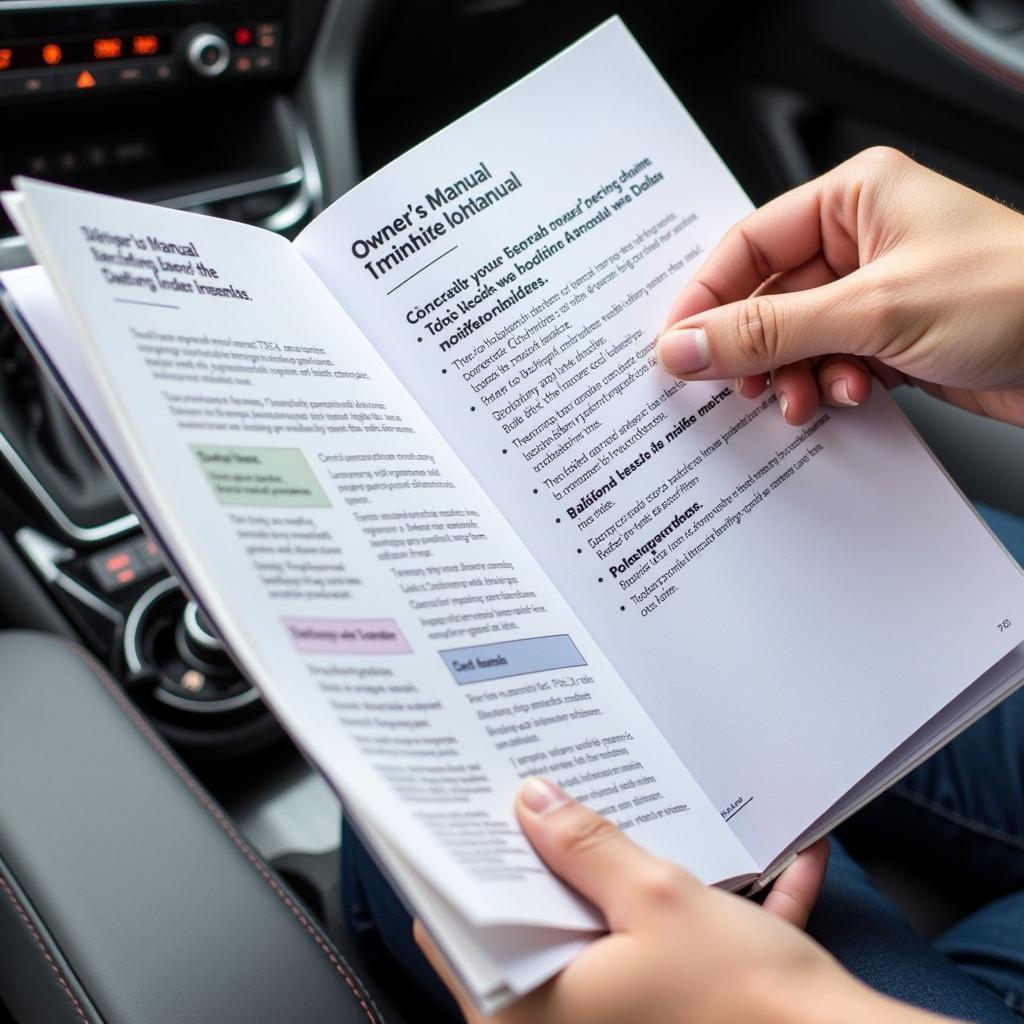 Checking car maintenance schedule in the owner's manual