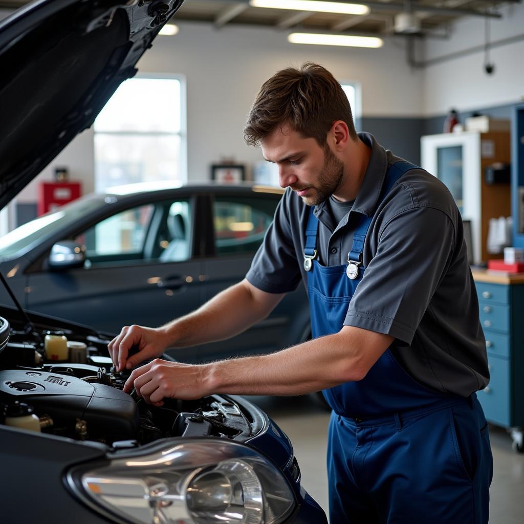 Professional Mechanic Performing Car Maintenance in Saskatoon