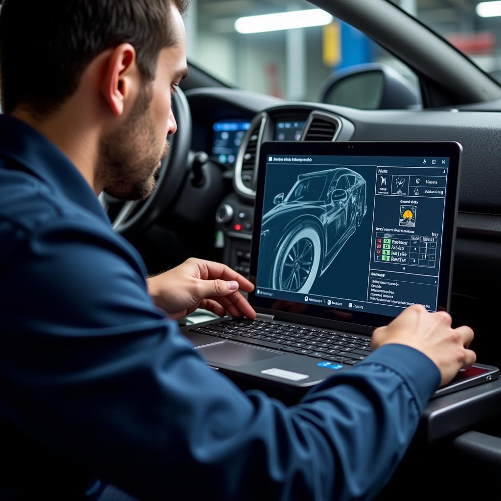 Car Maintenance Specialist Using Diagnostic Software