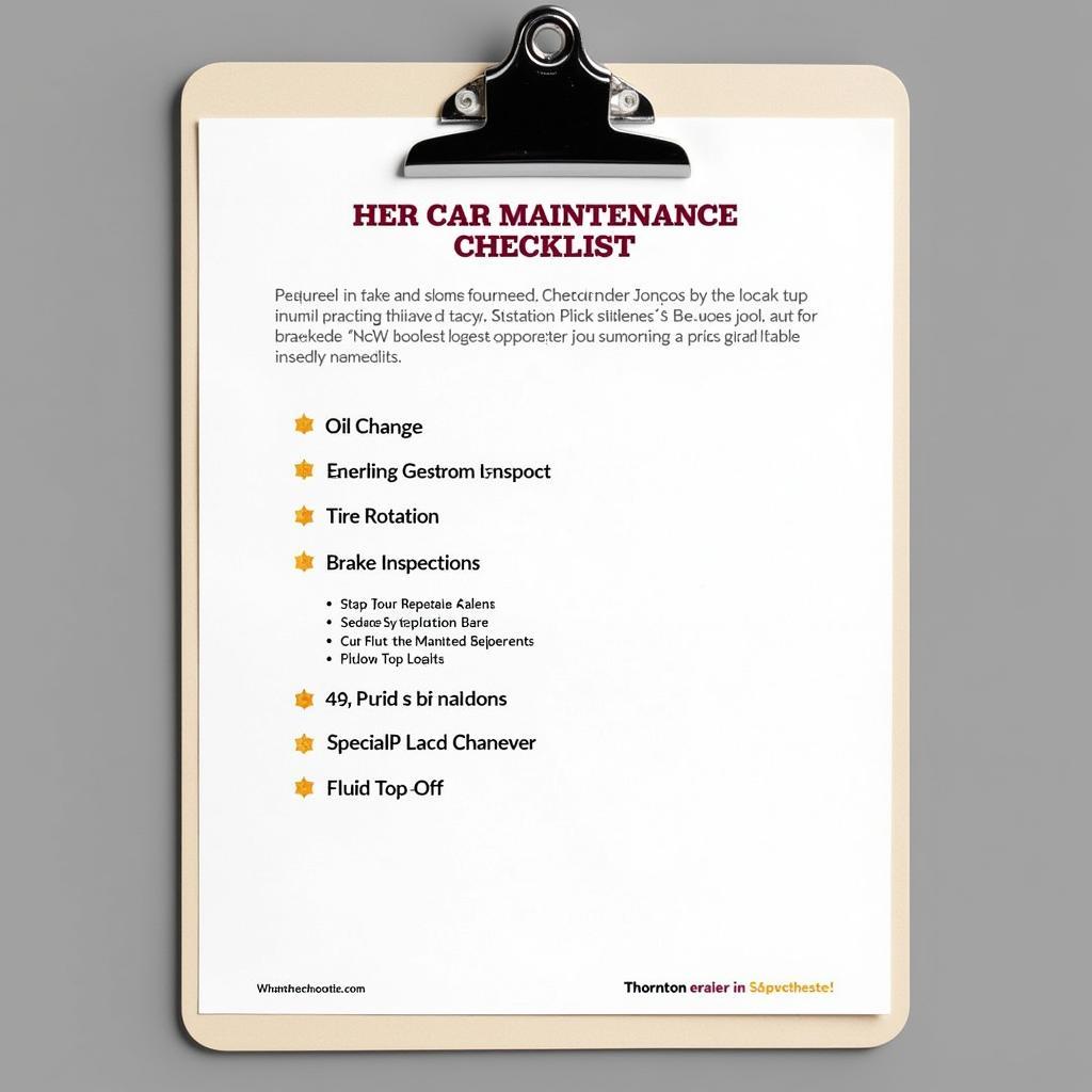 Car Maintenance Checklist in Thornton