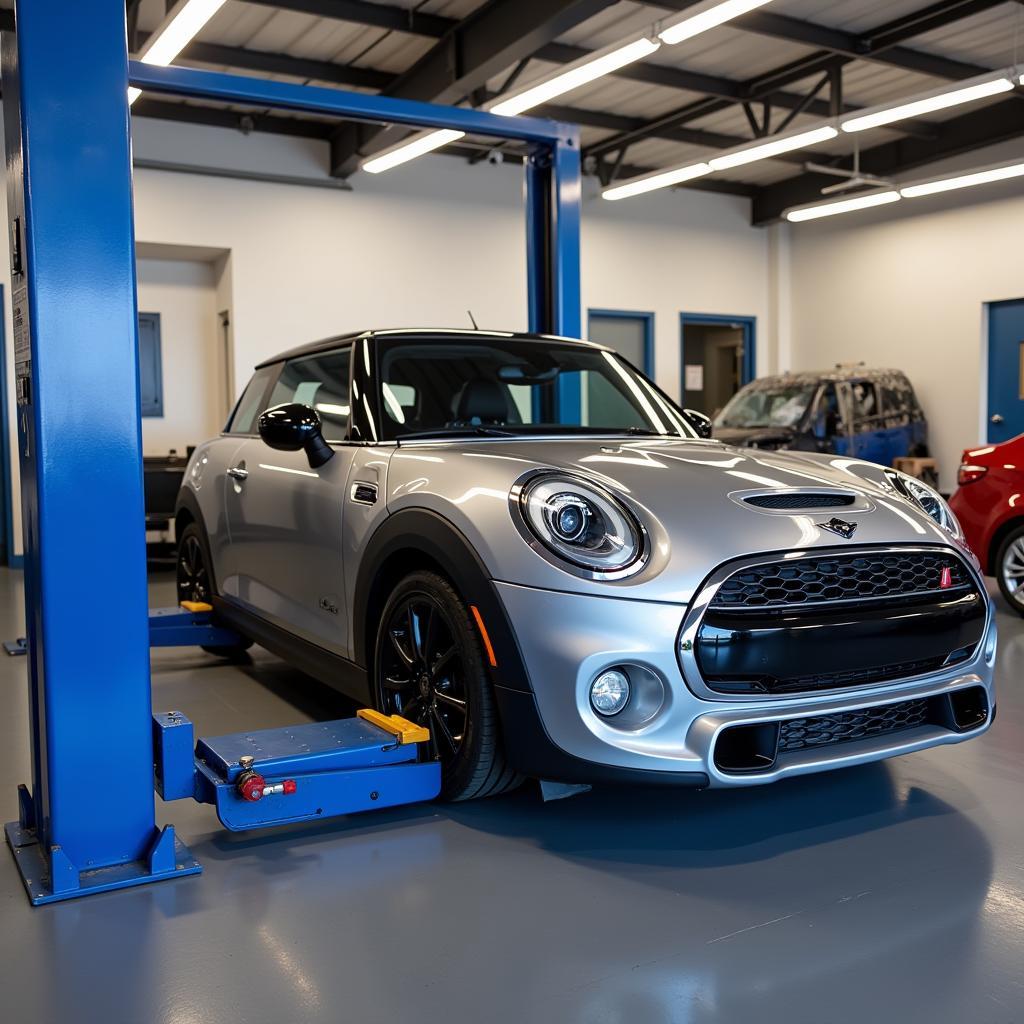 Car on Alignment Rack After Service