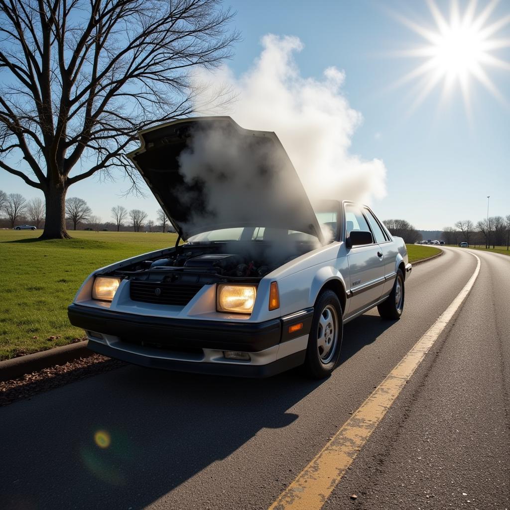 Car Overheating on Roadside in Moore, OK