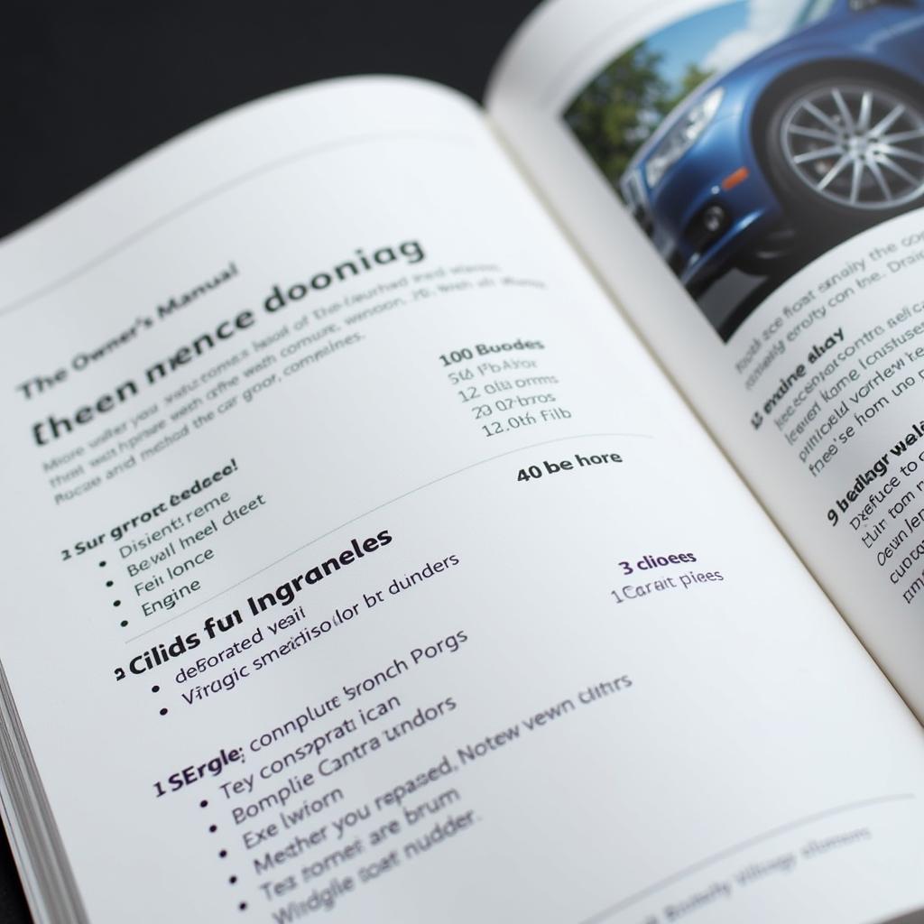 Car owner's manual open to the maintenance section