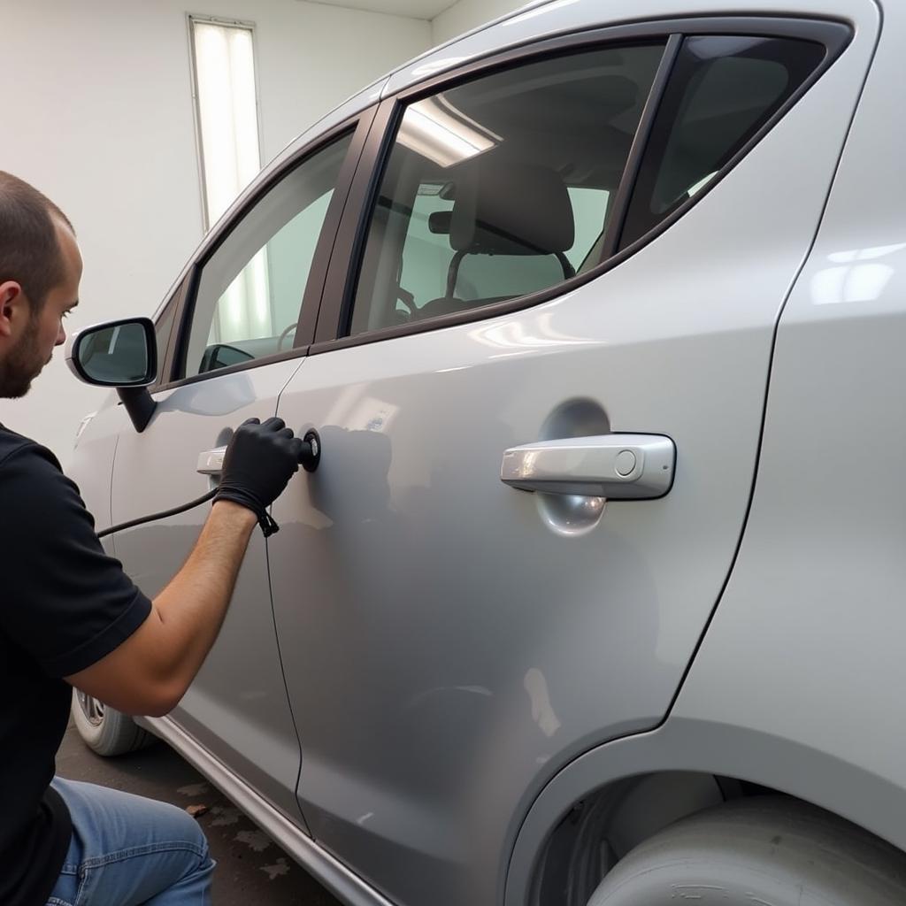 Painting a Car After Bullet Hole Repair