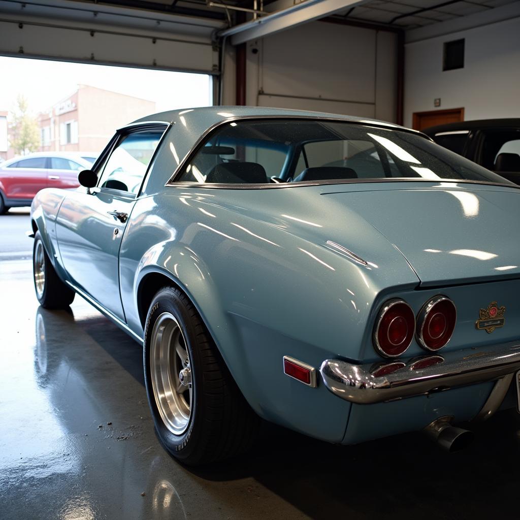 Car parked in a garage