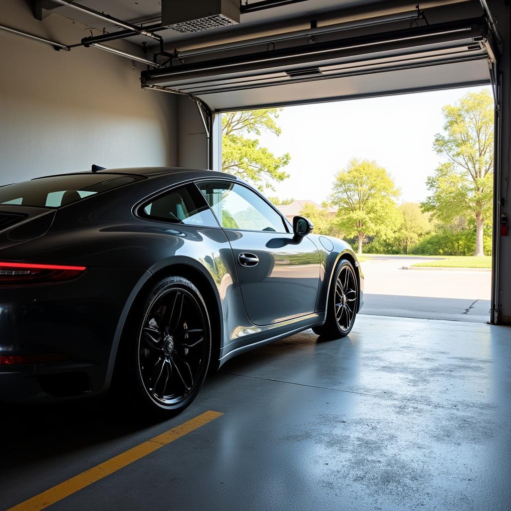 Car Parked in Garage to Protect from Sun