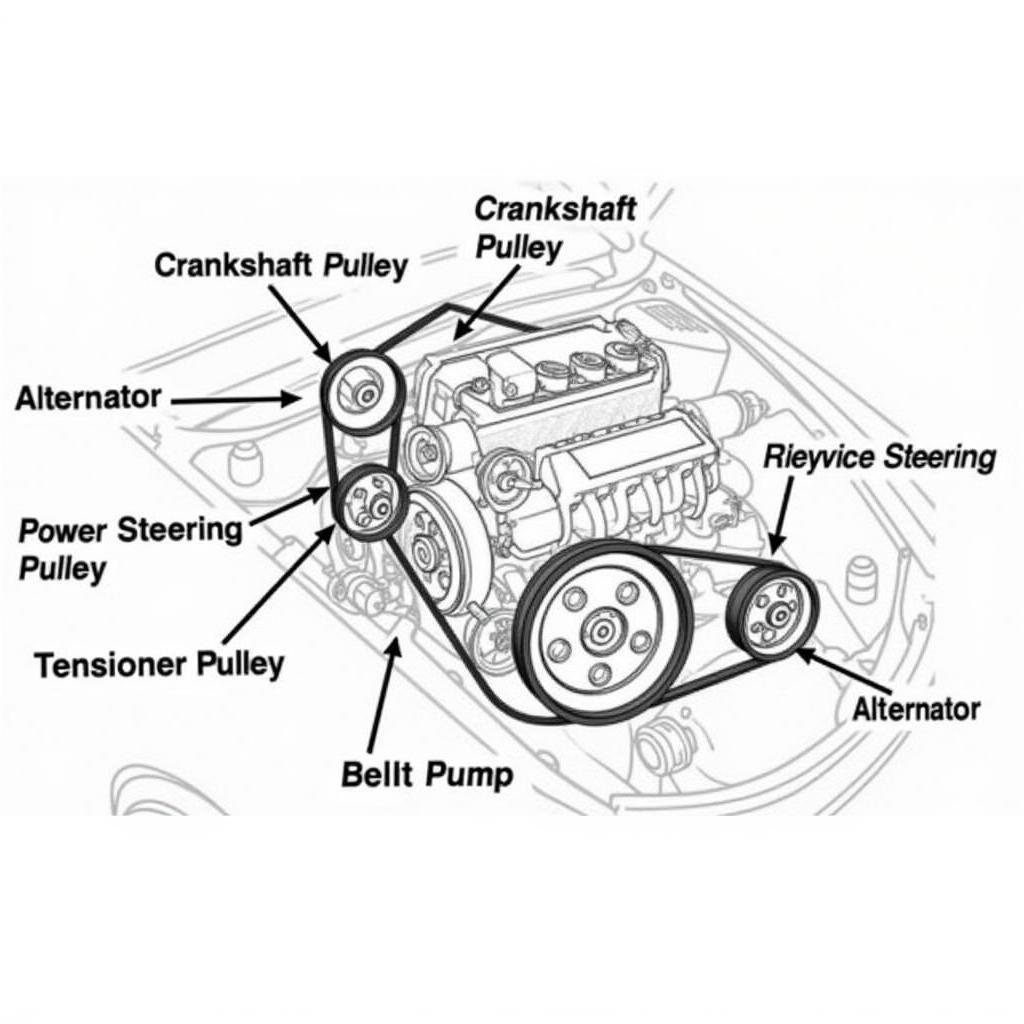 Diagram of a Car Pulley System