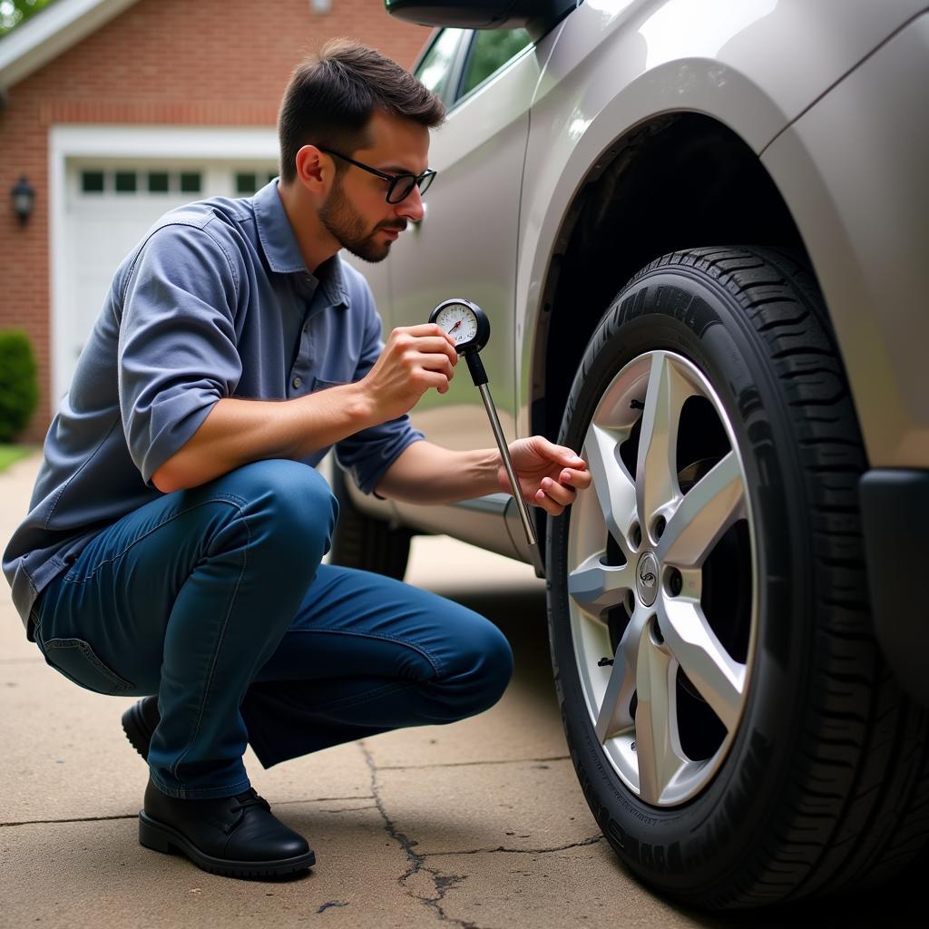 Checking Car Tire Pressure in Hoover, AL