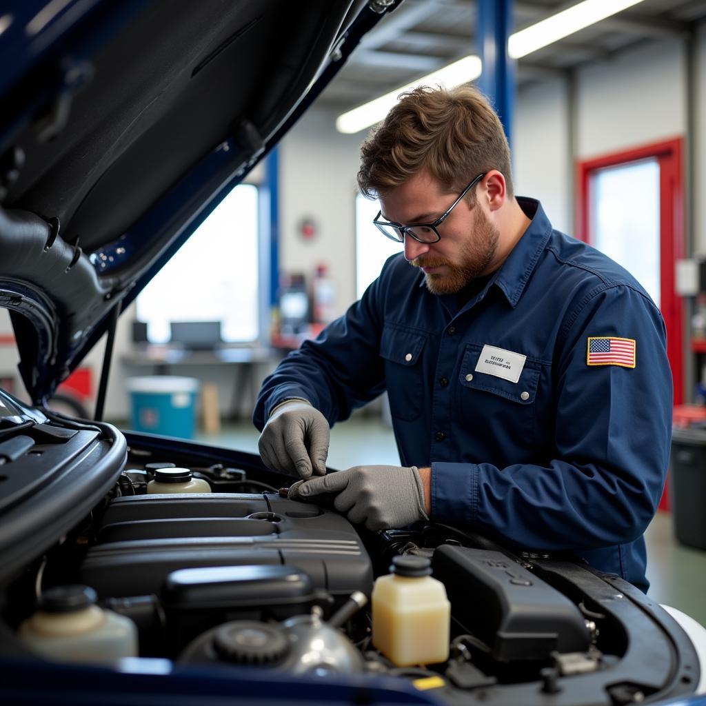 Mechanic Working on Car Engine in Hoover, AL