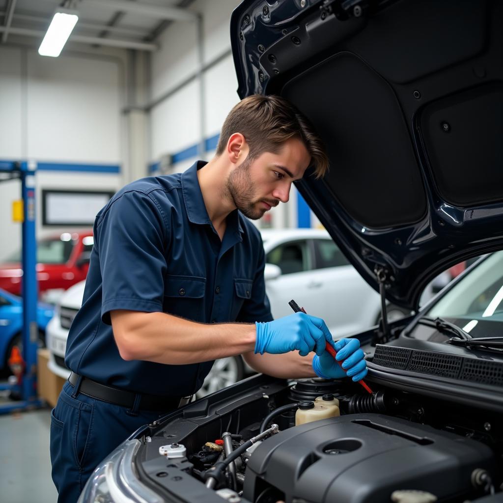 Certified Technician Working on a Car in New Richmond